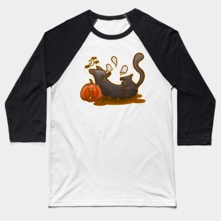 Playful Halloween Kitty Baseball T-Shirt